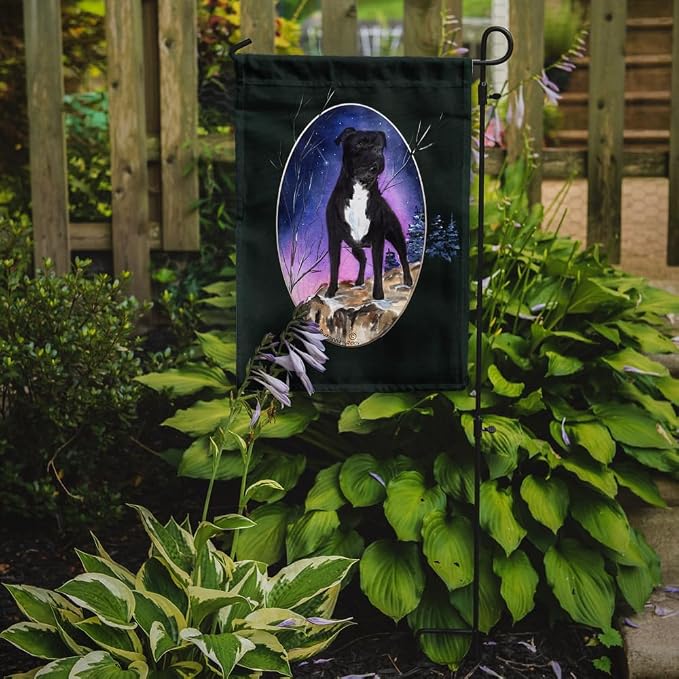 Caroline's Treasures SS8072GF Staffie Garden Flag Mailbox Flag Decorative Yard Flag Banner Outside Patio Artwork Yard Flower Beds, Garden Size, Multicolor