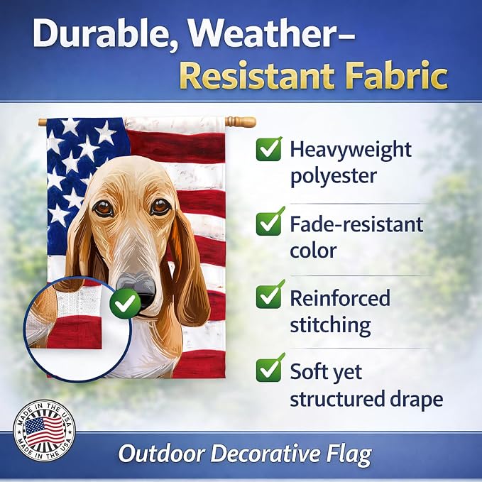 Caroline's Treasures CK6693CHF Schweizer Laufhund Dog American Flag House Flag Large Porch Sleeve Pole Decorative Outside Yard Banner Artwork Wall Hanging, Polyester, House Size, Multicolor