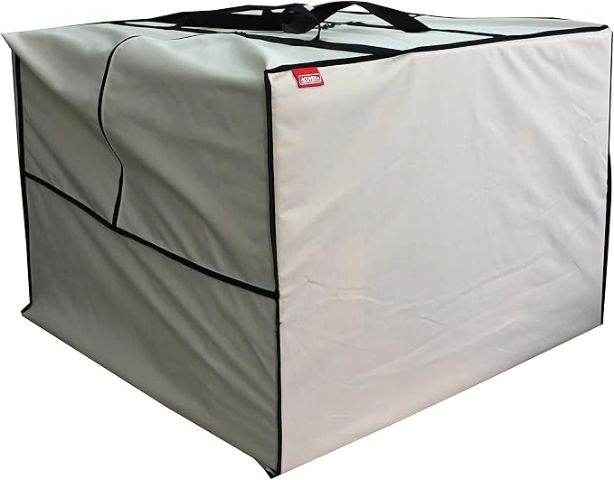 Outdoor Square Cushion/Cover Storage Bag, Protective Zippered Storage Bags with Handles, 32''L x 32''W x 24''H Beige