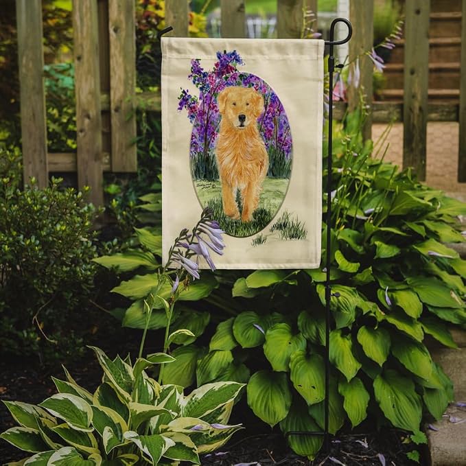 Caroline's Treasures SS8060GF Golden Retriever Garden Flag Mailbox Flag Decorative Yard Flag Banner Outside Patio Artwork Yard Flower Beds, Garden Size, Multicolor