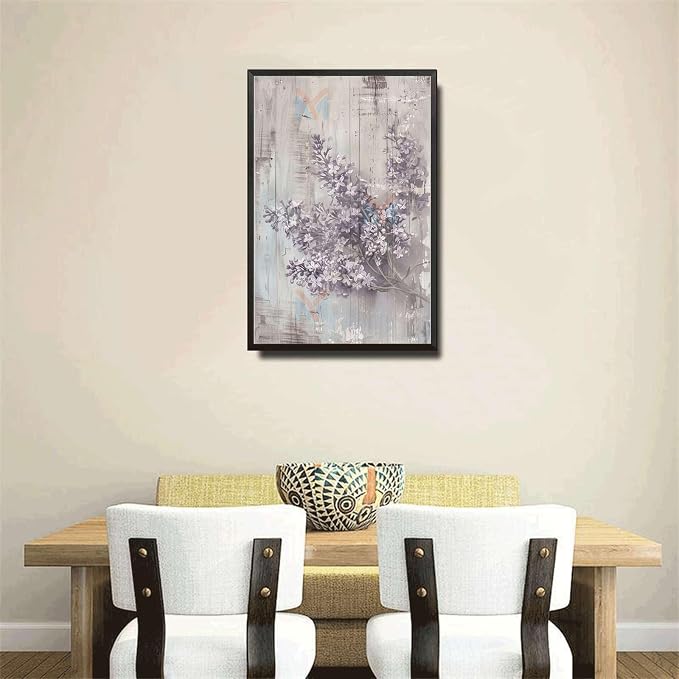 Metal Sign Tin Sign Vintage Wall Art Shabby Chic Lilacs Tin Sign for Rustic Springtime Antique Artistry and Distressed Wood Surfaces Tin Sign Paper for Bar 6×8 Inches with Metal Frame