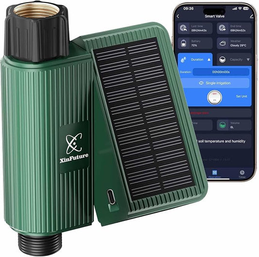 Water Timer for Outdoor Garden Hose, Sprinkler Timer for Garden Faucet with Auto/Manual/Rain Delay Mode, Sprinkler Irrigation Controller for Yard Lawn (1 Zone-Solar)