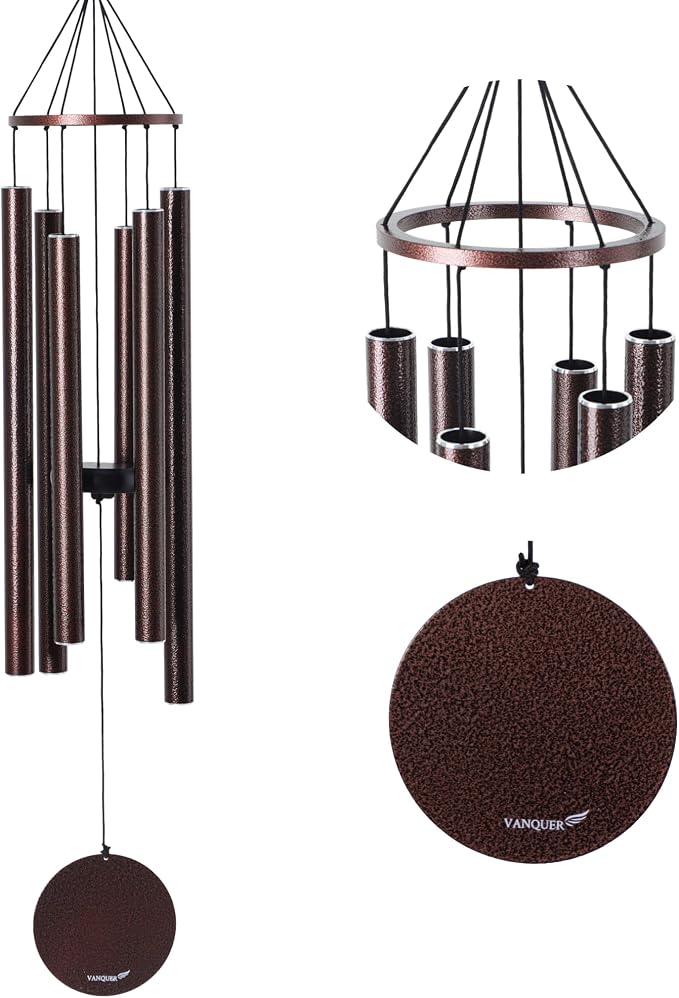 Vanquer Wind Chimes for Outside Deep Tone - 38'' Wind Chimes Outdoor Clearance, Deep Tone, Windchimes Outdoors, Memorial,Wind Spinner, Sympathy Gift, Patio, Home Décor (Bronze)