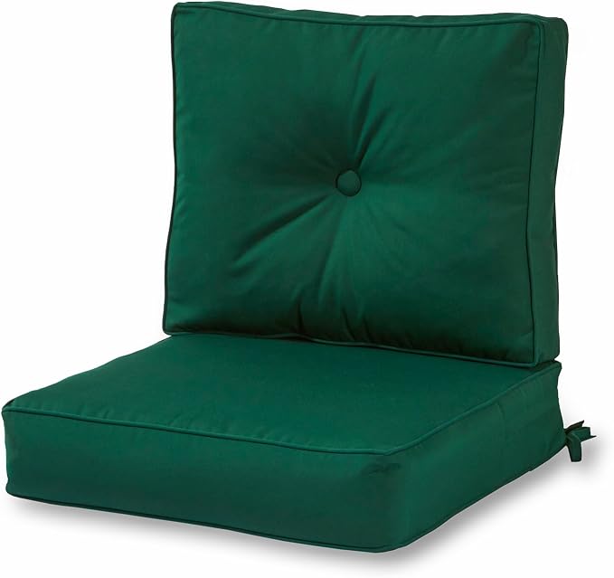 Greendale Home Fashions Outdoor 2-Piece Sunbrella Premium Deep Seat Cushion Set, Canva Forest