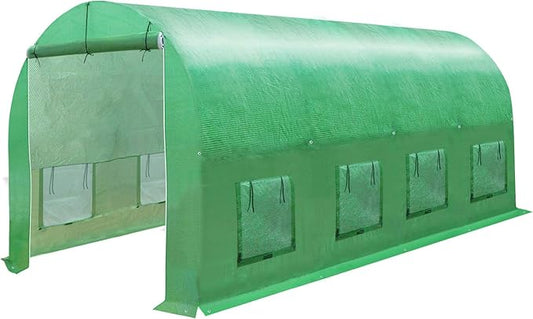 Greenhouse Replacement Covering for Outdoor Larger Hot Garden House, Support Arch Frame Climbing Plants/Flowers/Vegetables (16' X 7' X 7', Cover)