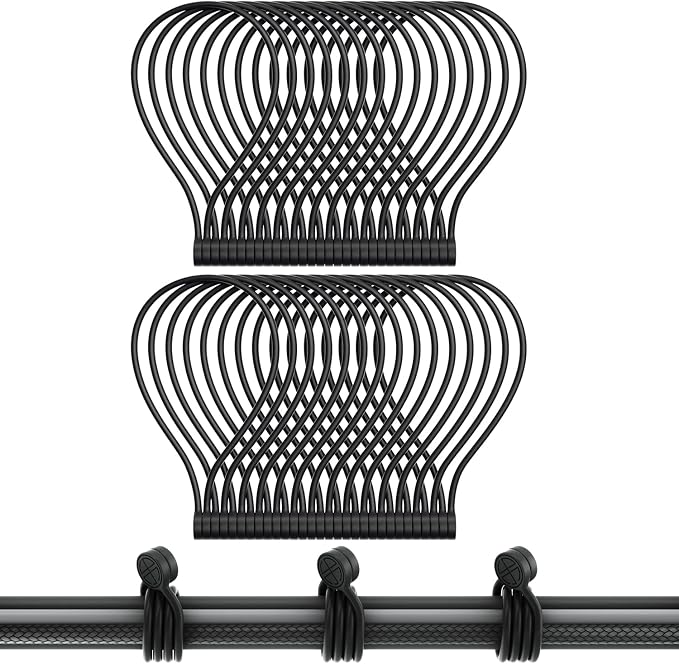 Magnetic Twist Ties, Reusable Silicone Cable Ties with Strong Magnet for Bundling and Organizing,Cord Wrap Clip Straps for Home or Office (Black-32 Packs)