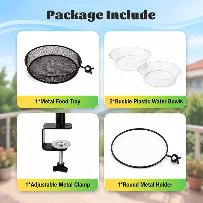 Deck Bird Feeders Platform Bird Feeder Deck Mount Bird Bath Spa for Dual Use Deck Flower Stand Flower Pot Great for Attracting Birds Detachable and Adjustable Heavy Duty Sturdy Steel,Bronze