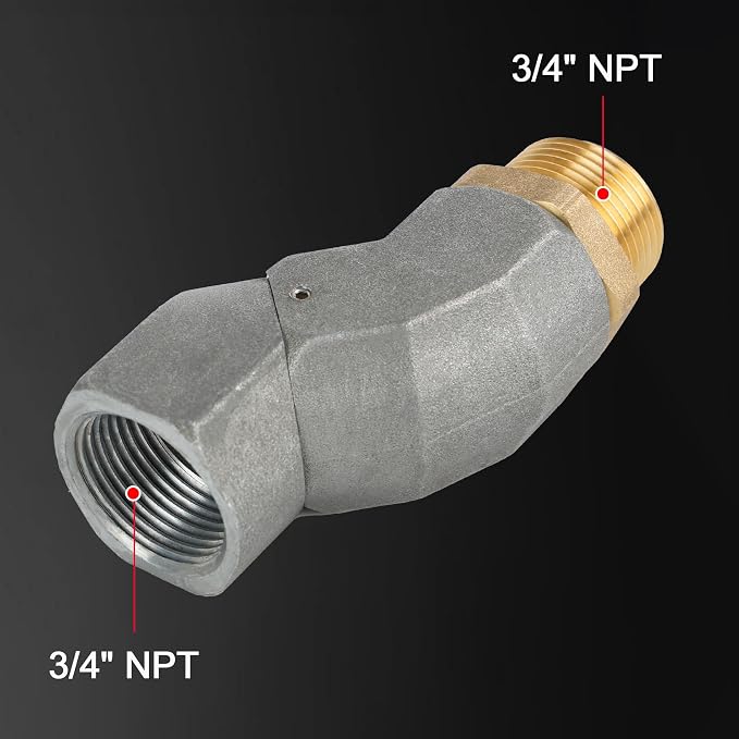 EVIL ENERGY 3/4" NPT Fuel Transfer Hose Swivel 360 Rotating Connector for Fuel Nozzle Multi Plane Swivel