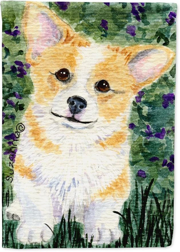 Caroline's Treasures SS8854GF Corgi Garden Flag Mailbox Flag Decorative Yard Flag Banner Outside Patio Artwork Yard Flower Beds, Garden Size, Multicolor