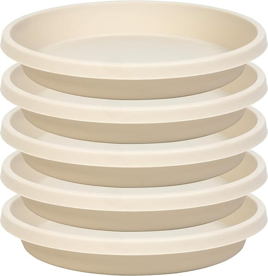 NIMYAU 5 Pack Plant Saucer 6 Inch,8 10 12 14 16 18 20 Inch, Heavy Sturdy Plant Trays for Pots, Plant Water Catcher Tray for Plants, Plastic Plant Saucers for Indoors no Holes