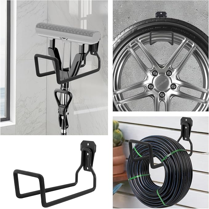 Slatwall Hooks Heavy Duty, 10-Pack Garage Hooks, Metal Wall Organizer for Hanging Ladder Bike Hose, Used in Kitchen, Garden, Garage, Tool Oragnization