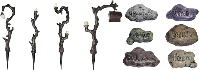 Lulu Decor, 100% Cast Iron Fairy Lamps Garden Decor Fairy Garden Accessories and Fairy Sayings Stepping Stones