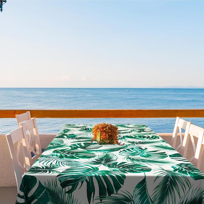 Outdoor Tablecloth with Umbrella Hole Umbrella Tablecloth Patio Tablecloths with Zipper for Courtyards, Terraces, and Beaches 60 x 102 in