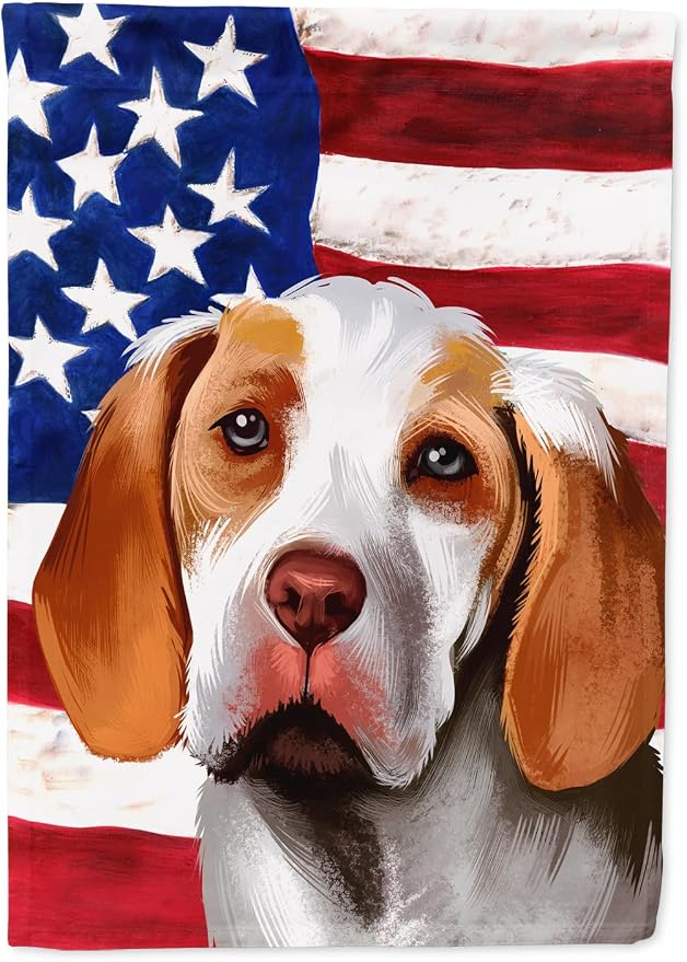 Caroline's Treasures CK6406GF Ariege Pointer Dog American Flag Garden Flag Mailbox Flag Decorative Yard Flag Banner Outside Patio Artwork Yard Flower Beds, Garden Size, Multicolor