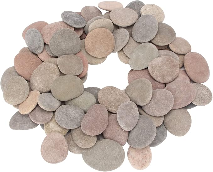 About 100 Pcs Painting Rocks, 2.2"-3.5", Flat, Smooth - River, Craft, DIY Stones, 18 Pounds