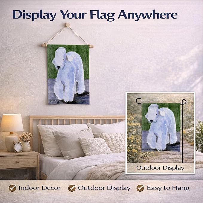 Caroline's Treasures SS8683GF Bedlington Terrier Garden Flag Mailbox Flag Decorative Yard Flag Banner Outside Patio Artwork Yard Flower Beds, Garden Size, Multicolor