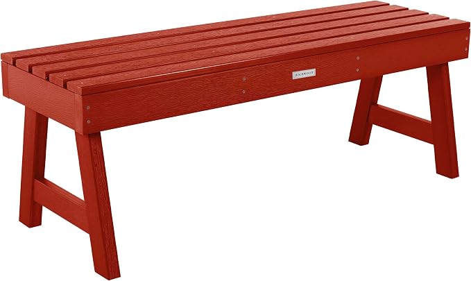Highwood Weatherly Backless Bench, 4 Feet, Rustic Red