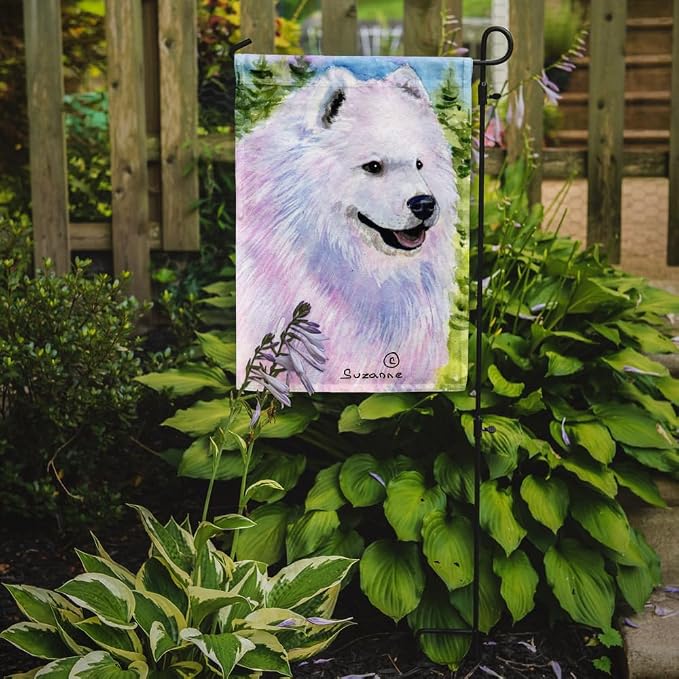 Caroline's Treasures SS8755GF Samoyed Garden Flag Mailbox Flag Decorative Yard Flag Banner Outside Patio Artwork Yard Flower Beds, Garden Size, Multicolor