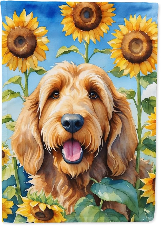 Caroline's Treasures DAC6130GF Otterhound in Sunflowers Garden Flag Mailbox Flag Decorative Yard Flag Banner Outside Patio Artwork Yard Flower Beds, Garden Size, Multicolor