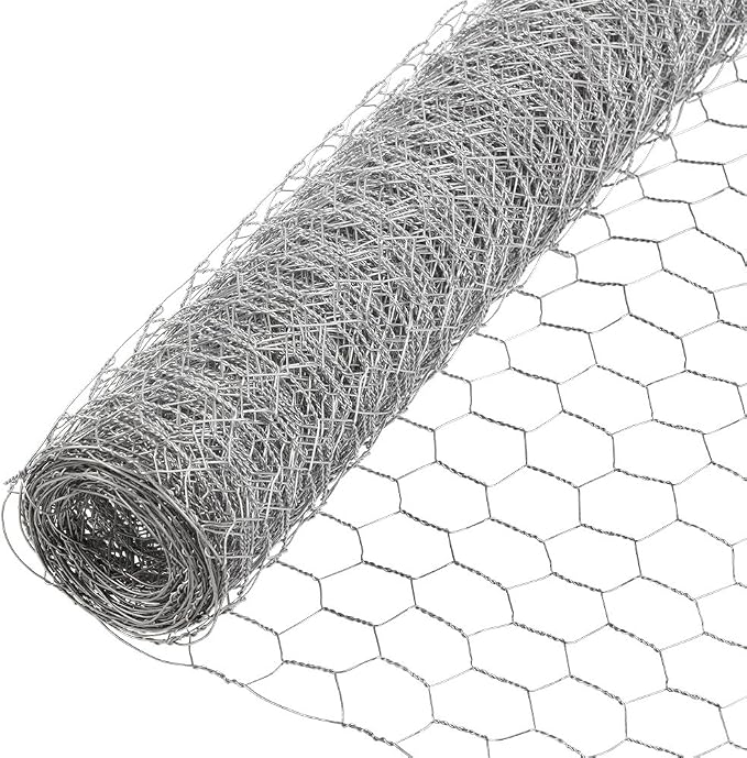 YARDGARD 1 Inch Poultry Netting, Chicken Wire Fence, 20 Gauge Galvanized Steel, Rabbit Fencing, Bird Enclosures, Garden Protection and Plant Support, 28 Inches x 25 Feet