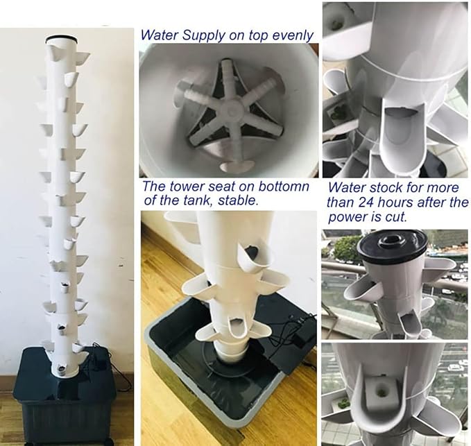 DIY Balcony Hydroponic Growing System Detachable PP Colonization Cups Home Garden Farm Greenhouse Vertical Tower Planters (Color : 25holes)