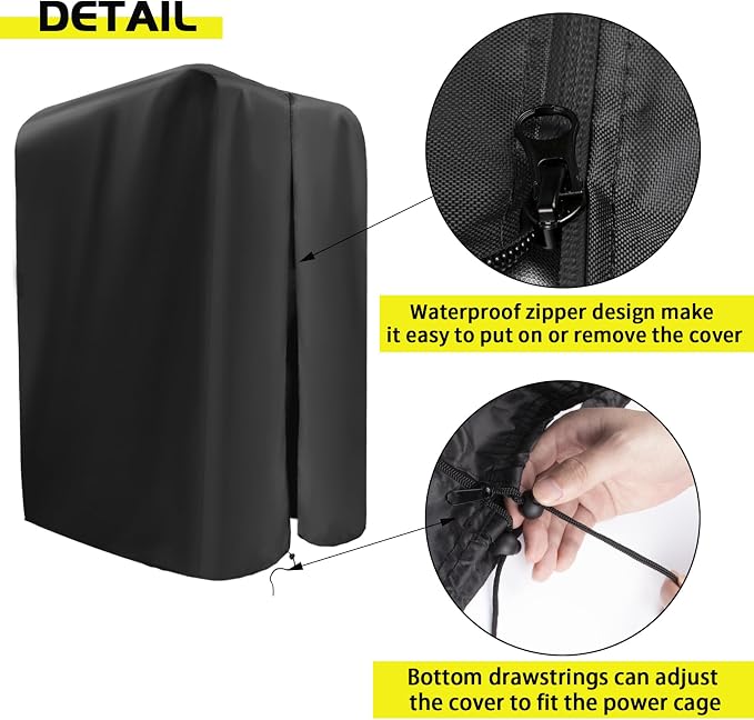 Gym Rack Cover with Waterproof Zipper for Squat Rack 47"-110"W | Waterproof Dustproof Heavy Duty Oxford Fabric,Gym Equipment Storage Cover for Workout Machine Outdoor Use