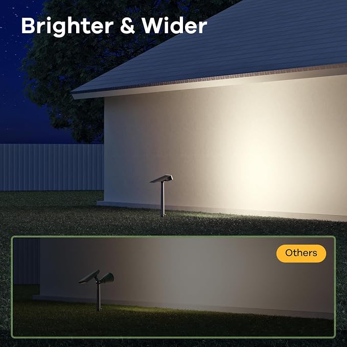 Consciot Solar Lights Outdoor, 6500K Daylight Solar Spotlights, Waterproof Landscape Lighting for Yard, Garden, Tree, Pathway, House, Patio, Outdoor Decor, 4 Pack | Landscape lighting for yard, garden, tree, pathway, house, patio and outdoor decor
