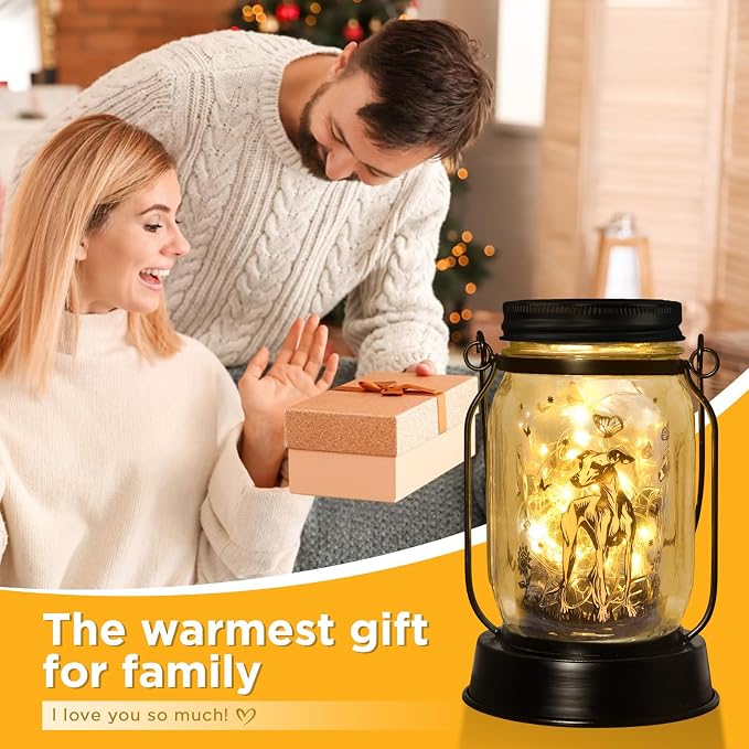 kyoryuger Greyhound Gifts for Women/Men Greyhound Solar Lanterns Mom Birthday Speedster Dog Lovers Lantern Pet loss Animal Dog Memorial Lights Solar Garden Decor for Yard, Patio,Backyard,Porch Torches
