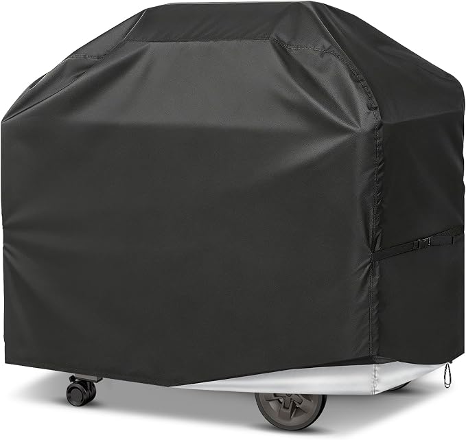 PAMASE 58in Grill BBQ Cover fits Weber Genesis II, LX 300 Series & Genesis 300 Series - Waterproof Gas Cover for Outdoor Grill, UV Fade & Rip Resistant, Compatible with Dyna-Glo, Nexgrill, Char-Broil