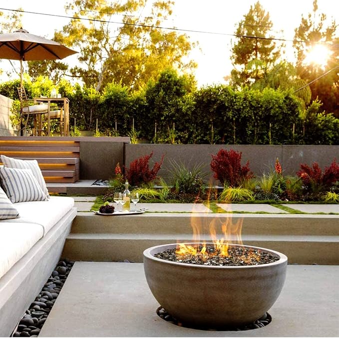Onlyfire 10 lbs Fire Glass Rocks 1/2 Inch, Reflective Tempered Glass for Propane Fire Pit & Gas Fireplace, High Luster Firepit Glass Stones for Fire Table, Bronze (Multicolor Options Available)