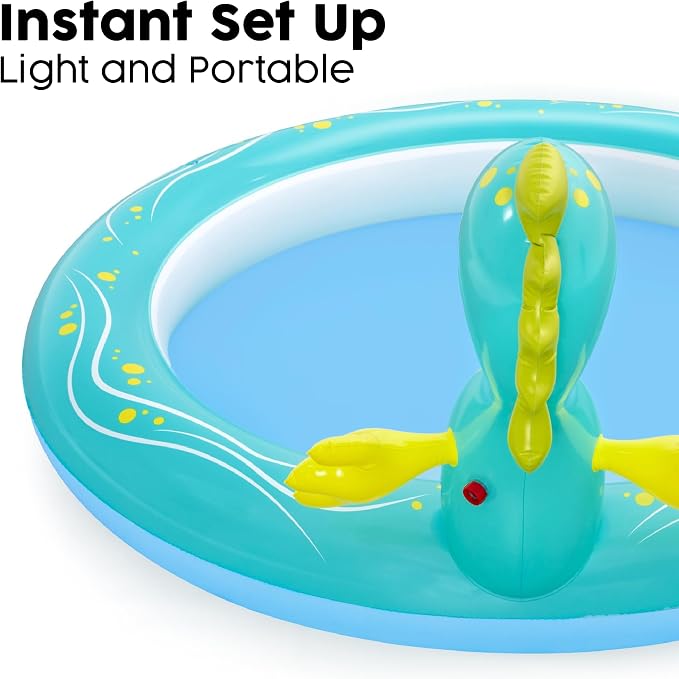 Bestway Seahorse Sprinkler Paddling Pool, Kids Garden Pool