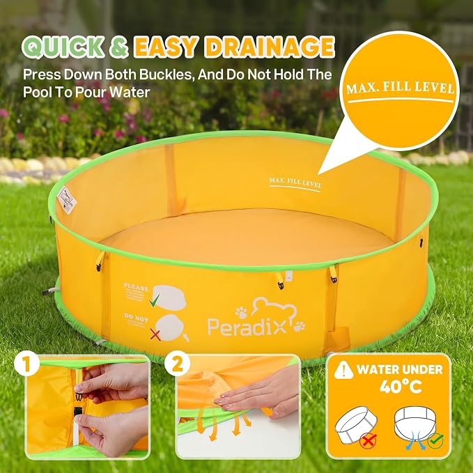 Peradix Paddling Pool for Kids & Pets Infant Ball Pit Tent, Portable Baby Beach Tent, 4-in-1 Pop Up Pool Tent with UV Adjustable Canopy, Indoor/Outdoor Playpen Foldable Toys for Child Summer 2026
