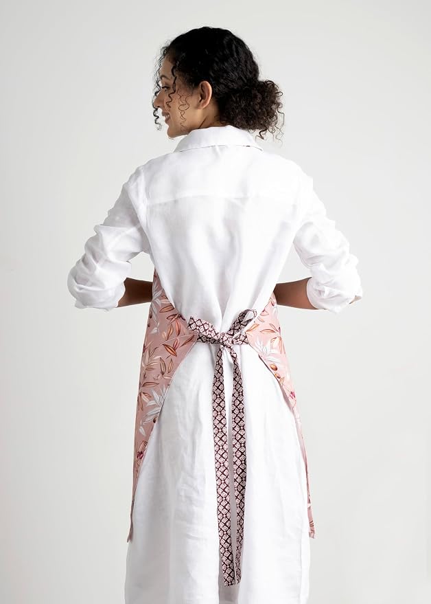 Maison d' Hermine Aprons for women with Pocket 100% Cotton (27.50"x31.50") | Adjustable Neck Strap & long ties Apron Men Chef Wedding Cooking Gardening Server Maid