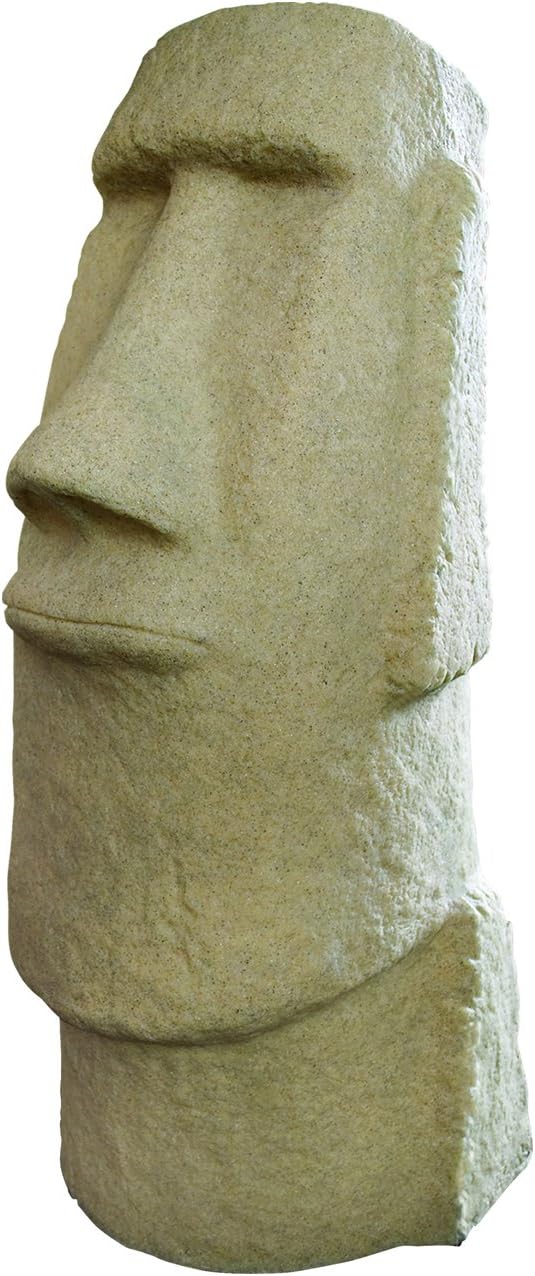 EMSCO Group Easter Island Head Statue – Natural Sandstone Appearance – Made of Resin – Lightweight – 28” Height