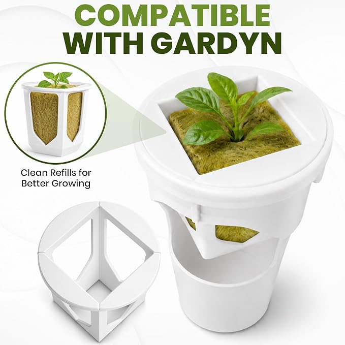 Dubbs Hardware 15-Pack Grow Cubes Compatible with Gardyn Hydroponic System - Reusable White PETG Pods for Indoor Gardening - Seed Starter Net Pots Custom Fit