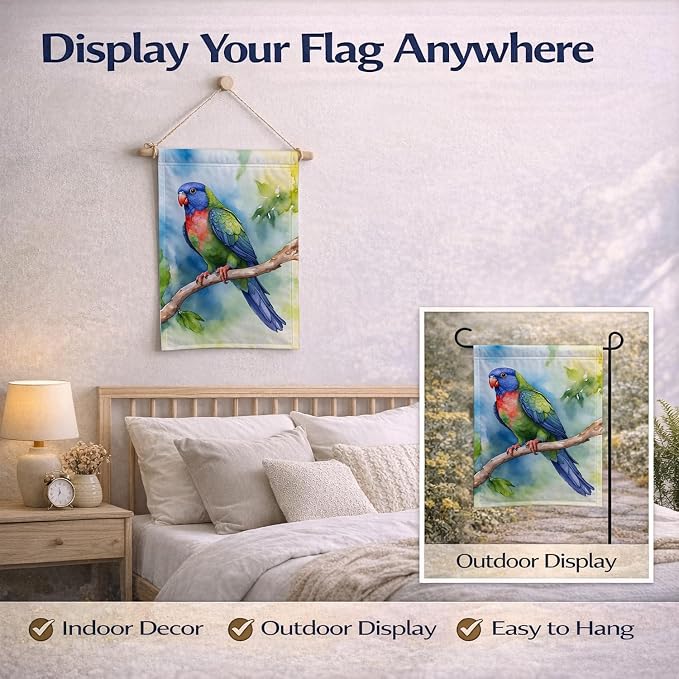 Caroline's Treasures Pionus Garden Flag Mailbox Flag Decorative Yard Flag Banner Outside Patio Artwork Yard Flower Beds, Garden Size, Multicolor