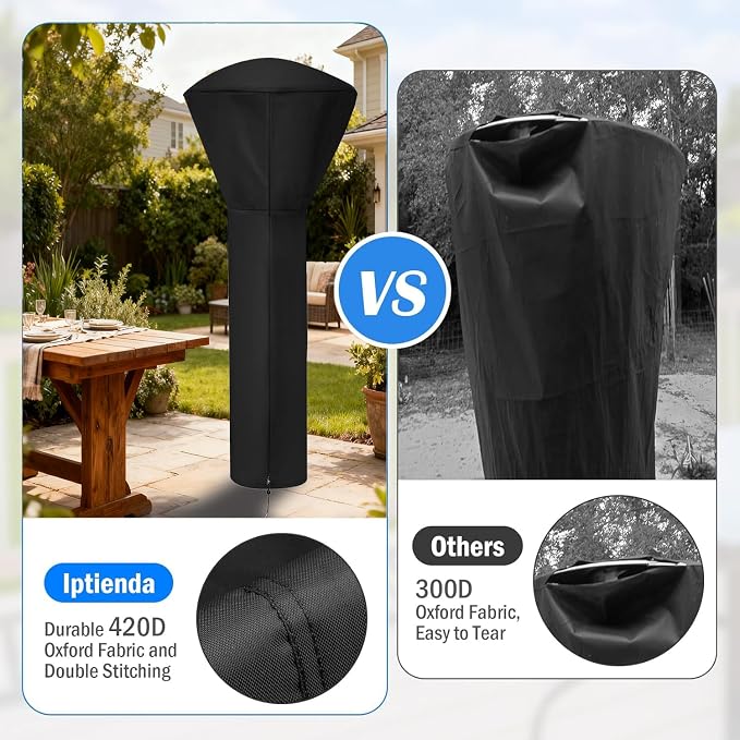 Patio Heater Cover for EAST OAK Patio Heaters UR48BN1, 87in Patio Heater Covers Waterproof with Zipper for OAK Outdoor Heaters-87"H x 33"D x 19"B