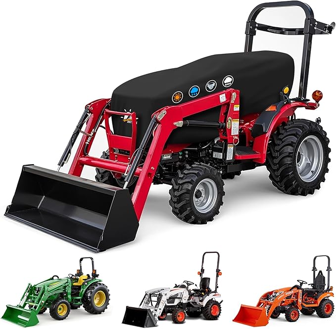Zettum Tractor Cover - 600D Compact Tractor Cover, Waterproof Tractor Operator Area Covers, Protects Seat & Controls from Rain and Sun, Compatible with John Deere, Kubota, Mahindra and More