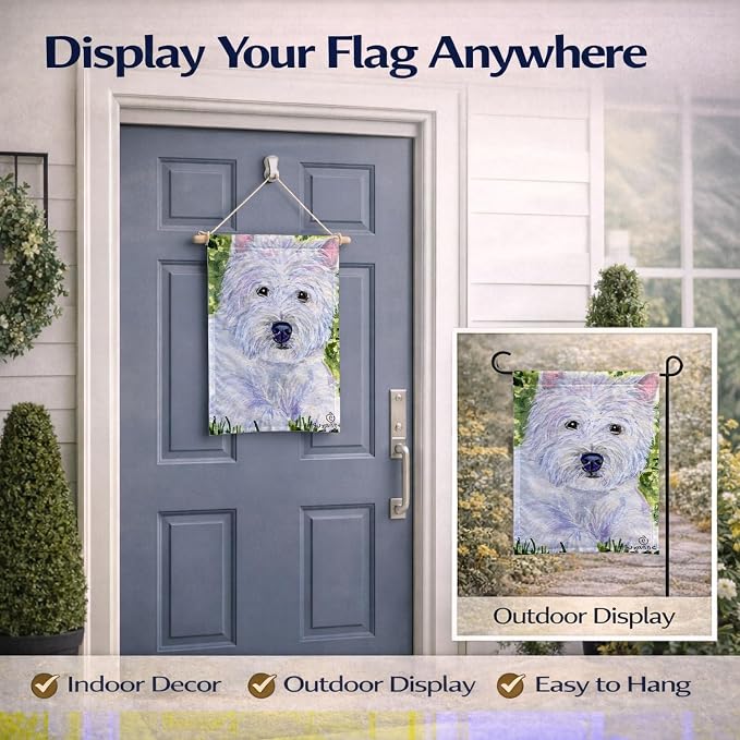 Caroline's Treasures SS8835GF Westie Garden Flag Mailbox Flag Decorative Yard Flag Banner Outside Patio Artwork Yard Flower Beds, Garden Size, Multicolor