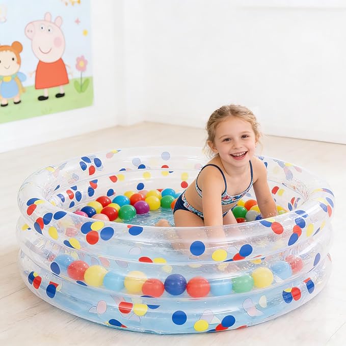Kids Inflatable Swimming Pool, 39" Splash Pool for Children Ages 3+, Outdoor Water Play Pool with Drain Plug for Summer Fun