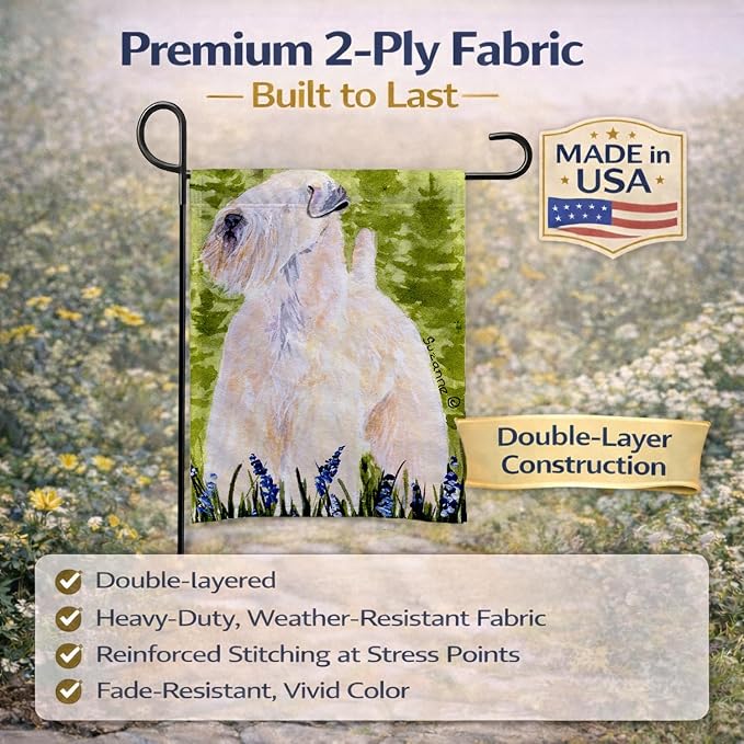 Caroline's Treasures SS1022GF Wheaten Terrier Soft Coated Garden Flag Mailbox Flag Decorative Yard Flag Banner Outside Patio Artwork Yard Flower Beds, Garden Size, Multicolor