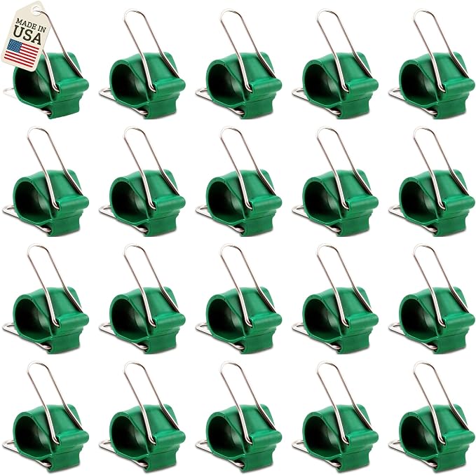 Reusable Greenhouse Clips Made in USA – Orchid Clips, Plant Support Clips & Cord Clips – Heavy-Duty, Weather-Resistant & Durable – Secure Stems, Vines, Wires, Cables, Tomato Plants – Indoor & Outdoor