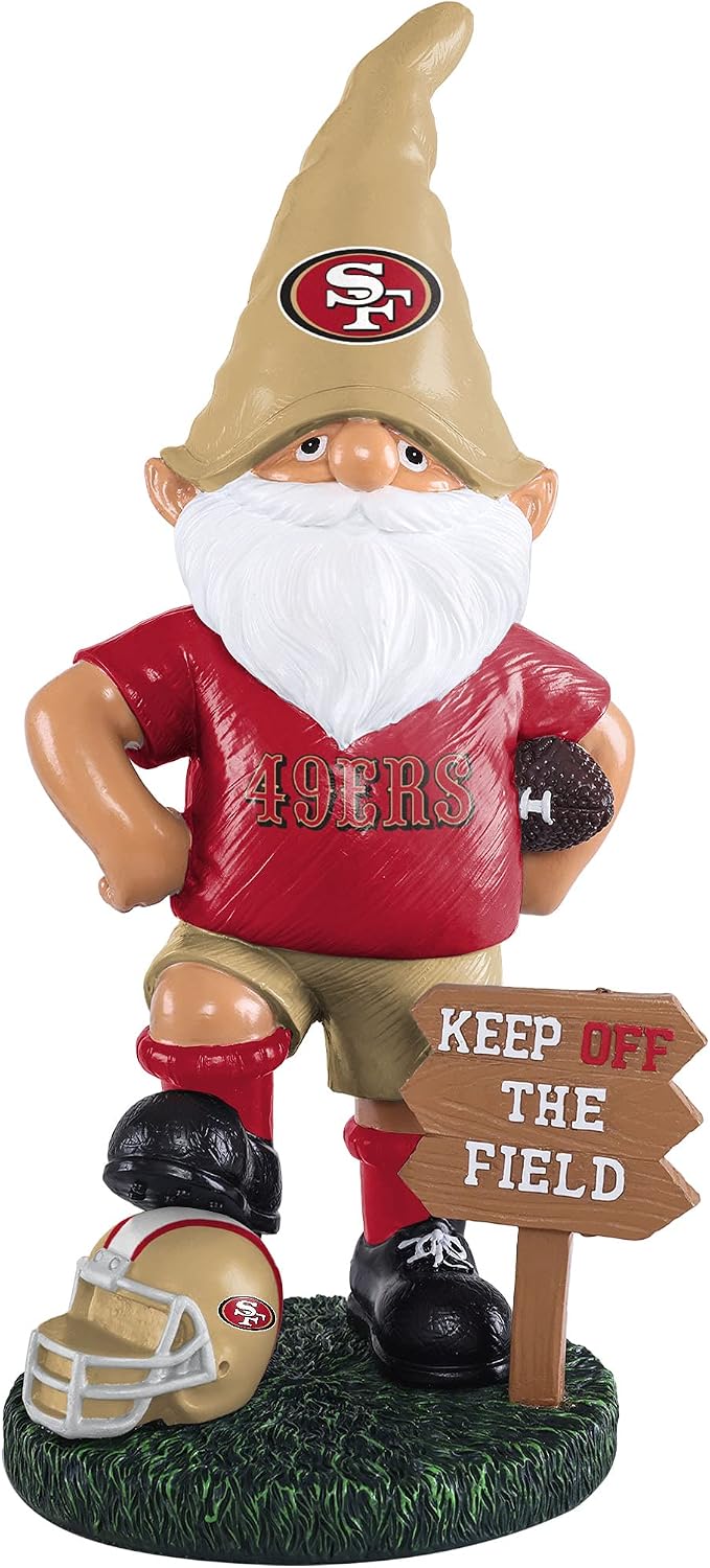 FOCO NFL Unisex-Adult NFL Team Logo Keep Off The Field Garden Statue Outdoor Gnome 8"