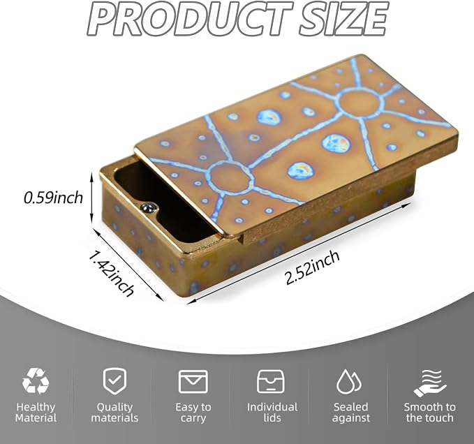 Titanium EDC Container Storage Box Mini Metal Box Outdoor Camping Gear Backbag Tool For Tiny Things, Blue