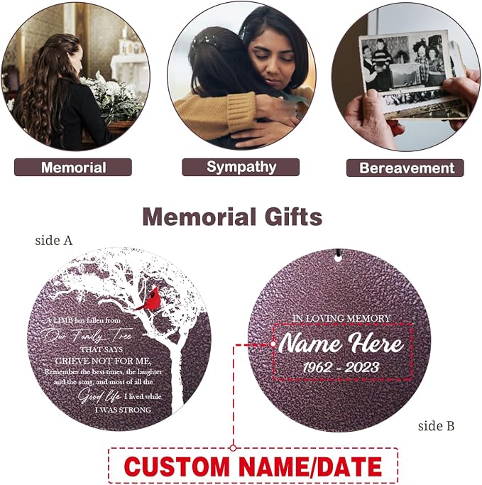ASTARIN Wind Chimes for Loss of Loved One, Personalized Memorial Wind Chimes Gifts for Loss of Mom Dad, in Loving Memory- Cardinal Sympathy Gifts,30/36/45 in Deep Tone Windchime, Produced in Texas