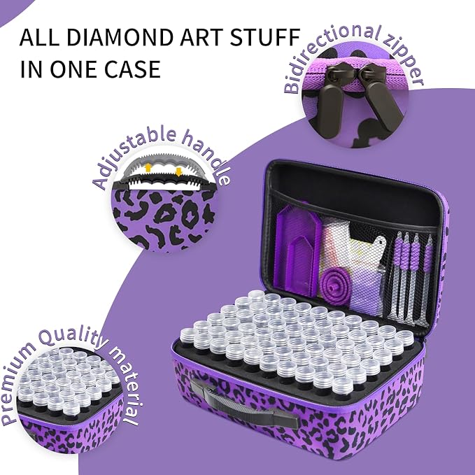 ZORETCO Diamond Painting Storage Box, 120 Slots Bead Storage Containers with Tools Kit for Diamond Art Accessories Craft Jewelry Beads Organizer