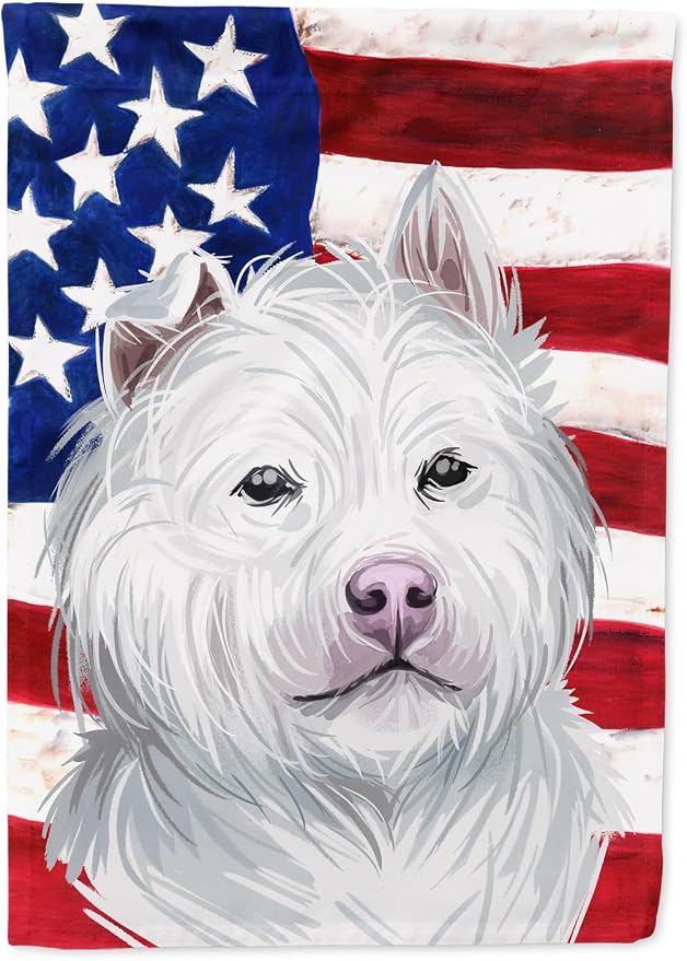 Caroline's Treasures CK6759GF Xiasi Quan American Flag Garden Flag Mailbox Flag Decorative Yard Flag Banner Outside Patio Artwork Yard Flower Beds, Garden Size, Multicolor