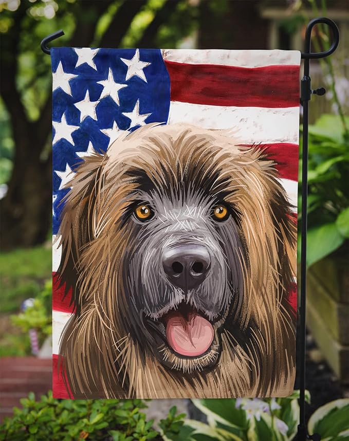 Caroline's Treasures CK6606GF Leonberger American Flag Garden Flag Mailbox Flag Decorative Yard Flag Banner Outside Patio Artwork Yard Flower Beds, Garden Size, Multicolor