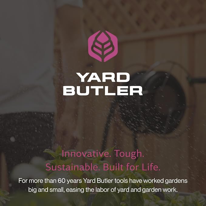 Yard Butler Hose Reel Mounts - Compact and Versatile Garden Hose Holder with Swivel and Mounting Options - Great for Garden Storage, 180 Degree Pivot