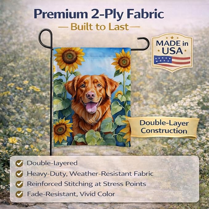Caroline's Treasures DAC6128GF Nova Scotia Duck Toller in Sunflowers Garden Flag Mailbox Flag Decorative Yard Flag Banner Outside Patio Artwork Yard Flower Beds, Garden Size, Multicolor